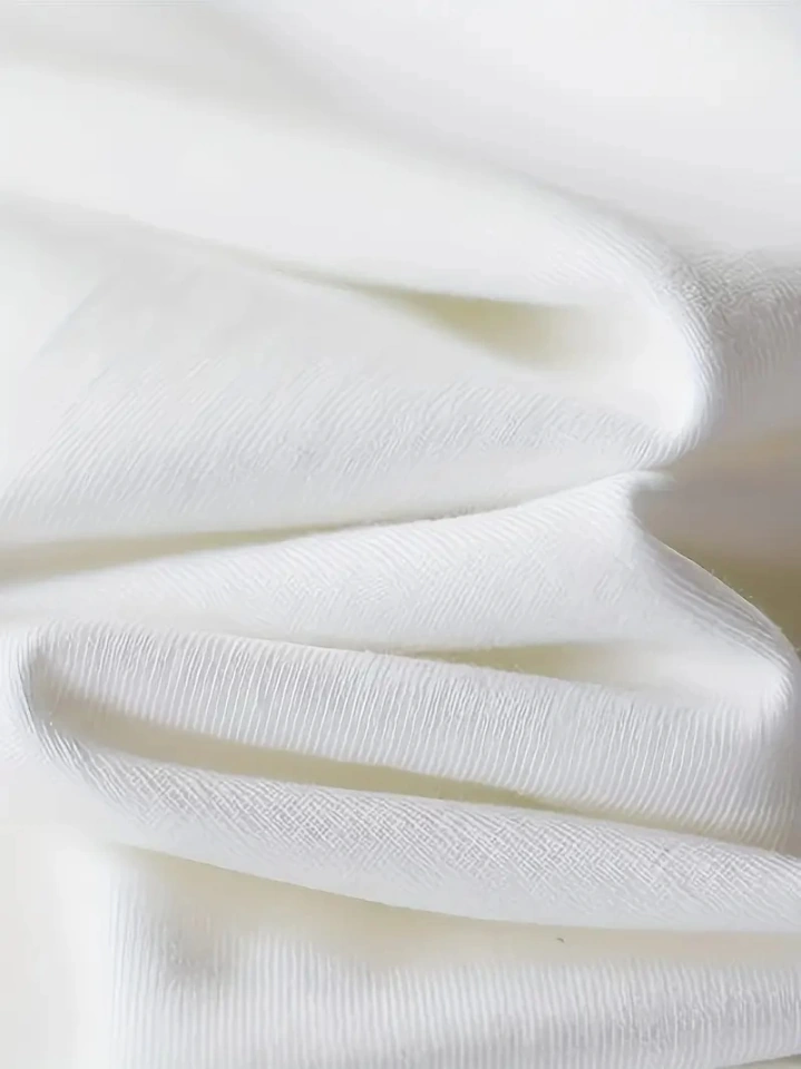 Amorluxe Baskılı Oversize Bisiklet Yaka T-shirt - Beyaz