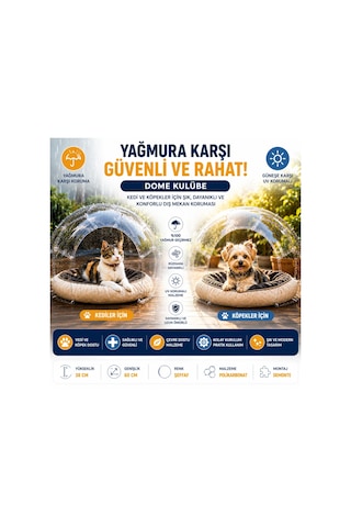 Bauwelt Dome Şeffaf Evcil Hayvan Evi - Kedi Ve Küçük Irk Köpekler İçin Demonte Yaşam Alanı