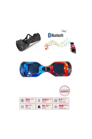 Elektrikli Kaykay Scooter Akıllı Denge Hoverboard + Hoverkart + Çanta Full Ledli Extrem Paket D10