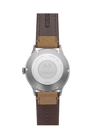 Orient Bambino Ra-ac0p01e30b Kurmalı Otomatik Deri Kahverengi Yeşil Kadran 38 Mm Erkek Kol Saati Gri