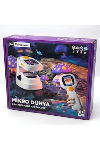 Jouis Mikroskop Seti 2'si 1 Arada Çocuklar İçin Dijital Ekranlı, 100x-1000x Yüksek Çözünürlüklü Taşınabilir