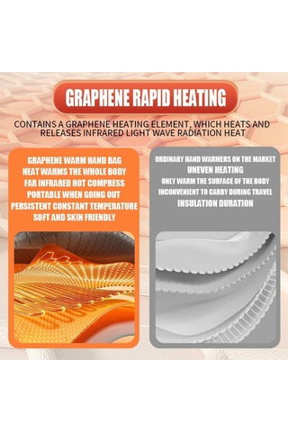 Akıllı Sıcaklık Kontrollü Grafen Isıtmalı El Isıtıcı, 4 Ayarlanabilir Seviye Ce Sertifikalı - Siyah