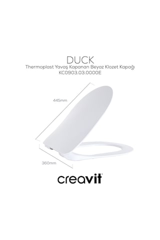 Creavit Duck Thermoplast Yavaş Kapanan Klozet Kapağı KC0903.03.0000E