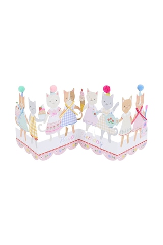 Meri Meri - Kitten Club Concertina Birthday Card - Yavru Kedi Kulübü Doğum Günü Kartı
