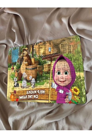 Çocuk Puzzle Ahşap Maşa Ile Koca Ayı 108 Parça Mobilya