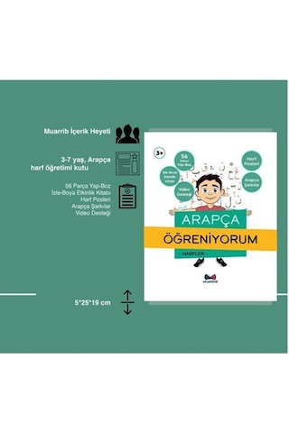 Arapça Öğreniyorum Harfler Kutusu Ve Etkinlik Kitabı Set 3+ya...