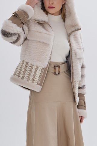 Valmenti Kadın Kürk Bej Mont 616 6602 Bn Kurk Sk24/25 Bej Bej