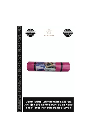 Delux Serisi Zemin Matı Egzersiz Altlığı Yere Serme Plm-10 55x180 Cm Pilates Minderi Pembe-siyah Pembe - Siyah