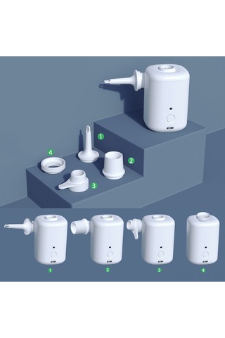 Ximistore9 Mavi Abs Çift Kullanimli Taşınabilir Elektrikli Hava Pompa - 15w 300l/dak 0.3psı Ipx4 Su Geçirmez