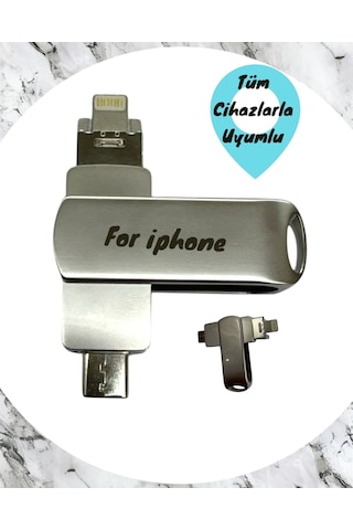 iPhone Flash Bellek Apple Uyumlu iOS 256 Gb Otg Usb Type C Flash Bellek Disk Pc
