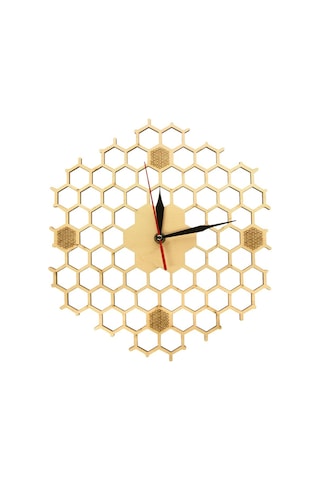 Homyl Altıgen Ahşap Duvar Saati Sessiz Kuvars Saatleri Oturma A A