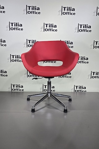 Monaco Çalışma Kesim Koltuğu Konik Sabit Ayak Kırmızı