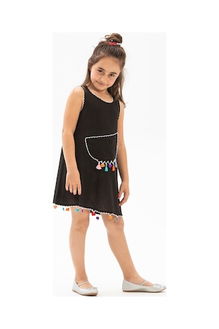 Mine Şile Bezi Çocuk Elbise Siyah Syh