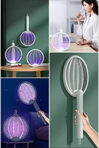 Zhltools Asılabilen Ve Masaüstü Olabilen 2w Sinek Öldürücü Mor Işıklı Raket