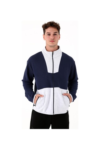 Scorp Spark Tam Fermuarlı Erkek Sweatshirt Lacivert Standart