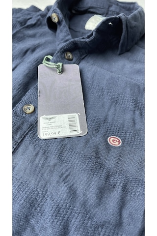 Gulf Bird Slim Fit İtalyan Kesim Gerçek Keten Gömlek Lacivert