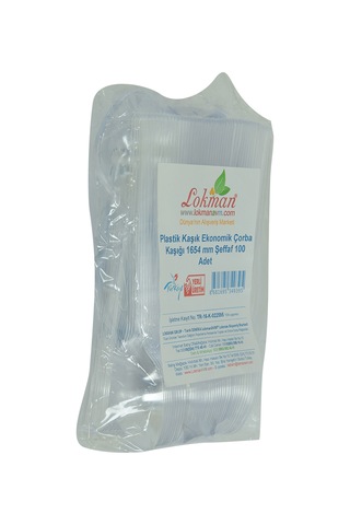 Lokman Avm Plastik Kaşık Ekonomik Çorba Kaşığı 1654 MM Şeffaf 100 Adet 1 Paket