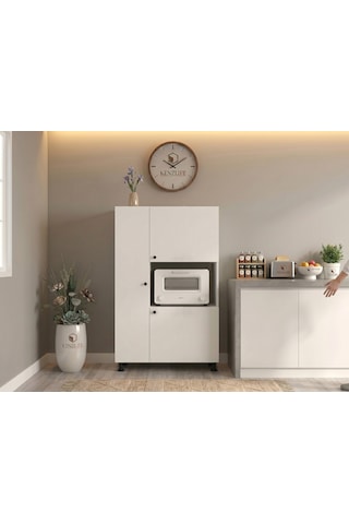 Kenzlife Mini Fırın Dolabı Alpkuntsol Byz 148 90 30 Ayaklı Mikroalga Midi Fırın Mutfak + Tekli Duvar Rafı Hediyeli Beyaz