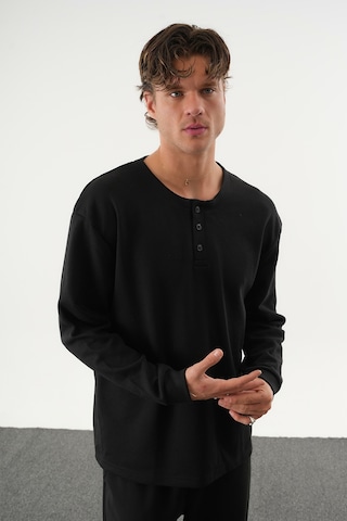 Redline Taren Oversize Erkek Kışlık Düğmeli Sweatshirt SIYAH
