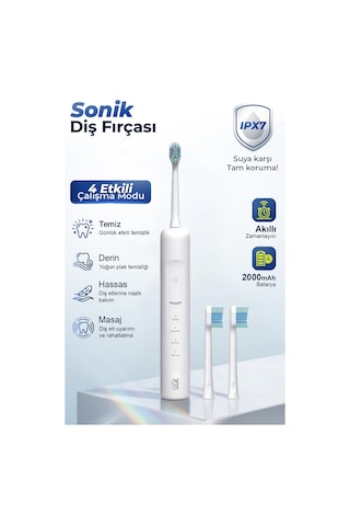 7go 7gmf2 Sonic Elektrikli Diş Fırçası Beyaz