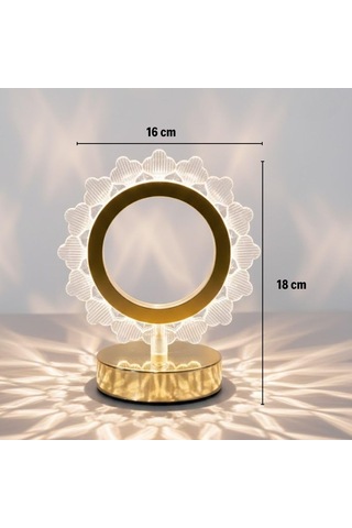 Güneş Figürlü Kristal Görünümlü Led Masa Lambası, Şarjlı Ve Dokunmatik, 3 Renk Modlu Dekoratif Gece Aydınlatması Diğer