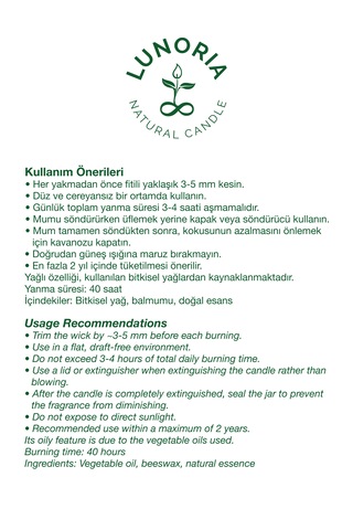 Taze Bahar Kokulu %100 Doğal Mum Beyaz