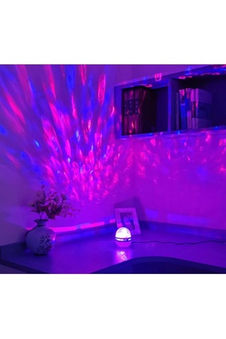 Işık Kasabası 2 Yıldız Yansımalı Rgb Projeksiyon Sihirli Küre Ve Astronot Hem Masa Hem Gece Lambası Siyah 20 X 10