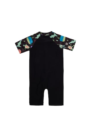 Uv Korumalı Kısa Kollu Tulum Bebek Çocuk Yüzücü Mayo 1910 Siyah Siyah