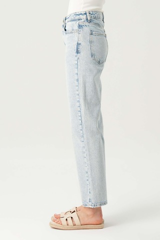 Eliza Açık Mavi Normal Bel Patı Düğmeli Cropped Straight Fit Jean Pantolon C 4518-115 Açık Mavi