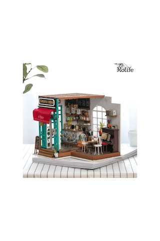 Rolife Dg109 Simon'ın Kahve Dükkanı Simon's Coffee Dıy Minyatür Maket Model Set Miniature Dollhouse 3d Model Kit Detaylı Dekoratif Hobi Seti 3d Puzzle Tiny House