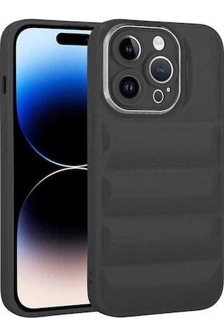 Apple Uyumlu iPhone 14 Pro Kılıf Kamera Korumalı Parlak Airbag'li Zore Galya Kapak Siyah