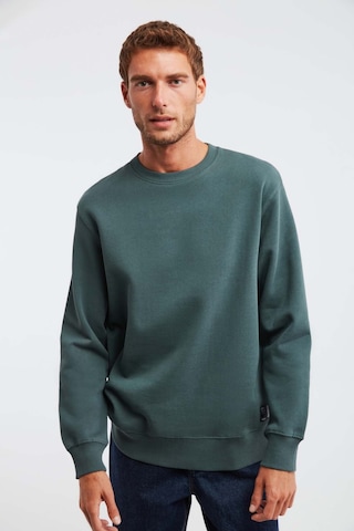Grimelange Travıs Erkek Organik Kumaşlı Yumuşacık Regular Fit Yuvarlak Yakalı Koyu Yeşil Sweatshirt