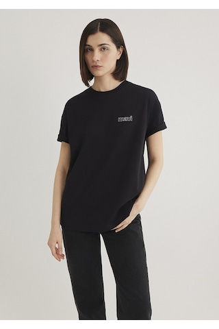 Mavi - Mavi Logo Baskılı Siyah Tişört 1611309-900 Siyah