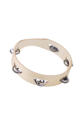 Vkemall Çocuklar İçin 8" El Tipi Ahşap Başsız Tef Zili Metal Tek Sıralı Jingle-çok Renkli