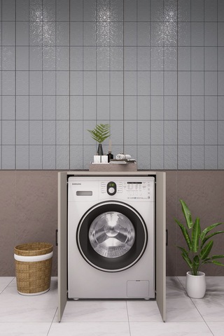 Mdf Çamaşır Makinesi Dolabı Kapaklı Kumbeji Kumtaşı