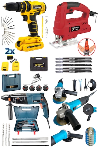 Dynamic Tech Dt-324 Hilti + Akülü Matkap + Dekupaj + Taşlama