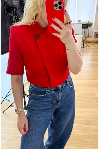 Modaonna Kırmızı Crop Blazer Ceket
