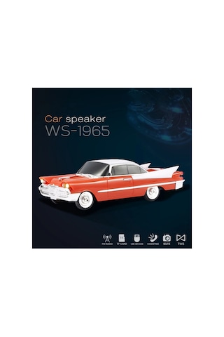 Nostaljik Araba Şeklinde Bluetooth Speaker Şarjlı Led Işıklı Kablosuz Hoparlör Fm Radyo Sd Kart Usb