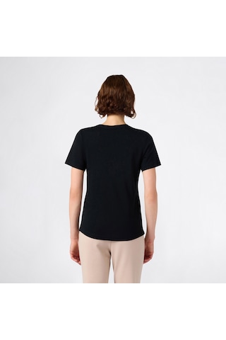 Champion Ss Regular Fit Kadın Siyah T-shirt 118408 2800282