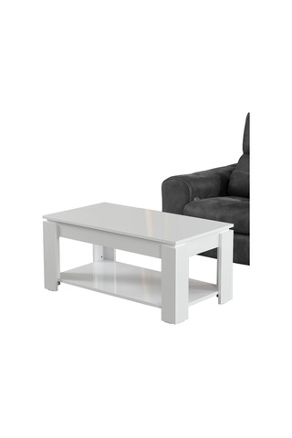 Shelf Beyaz Orta Sehpa / Dikdörtgen Orta Sehpa