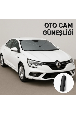 Megane 4 Uyumlu Oto Ön Cam Şemsiye Güneşlik Katlanabilir Uv Ve Isı Koruyucu Güneş Perdesi