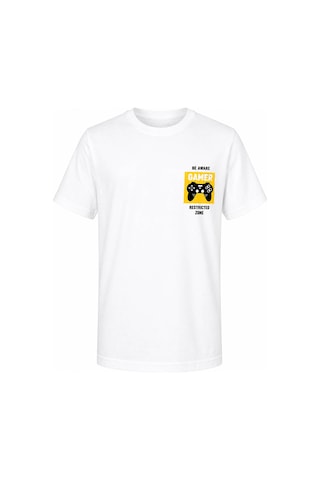 Trender Gamer Baskı Beyaz Erkek Çocuk T-shirt 8035