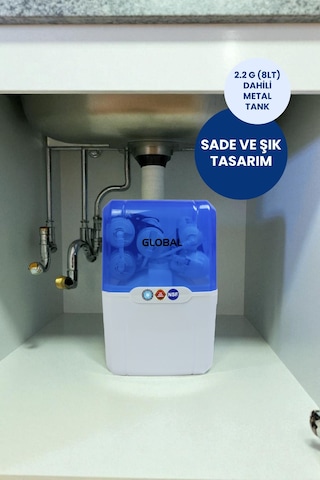 Su Arıtma Cihazı 8lt Kapalı Kasa 5 Filtreli Ro Sistem Ters Ozmoz Mavi Beyaz Üreticiden Water Global Su Arıtma Cihazı 8lt Kapalı Kasa