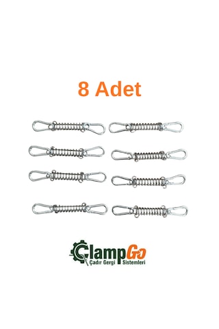 Çadır Gergi Yayı - Çadır, Tente, Tarp Gerdirme Yayı 8 Adet Siyah