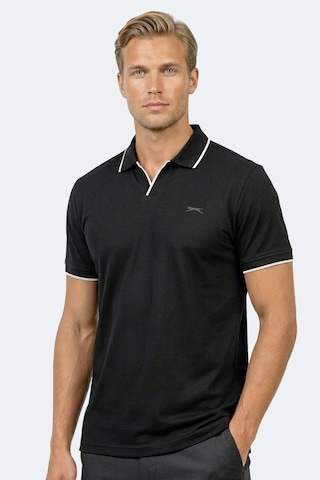 Slazenger Zıther Erkek Polo Yaka Siyah Tişört