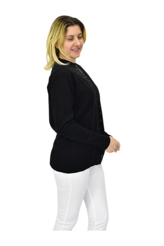 Kadın Triko Spor Hırka Bgl-st04087 Siyah