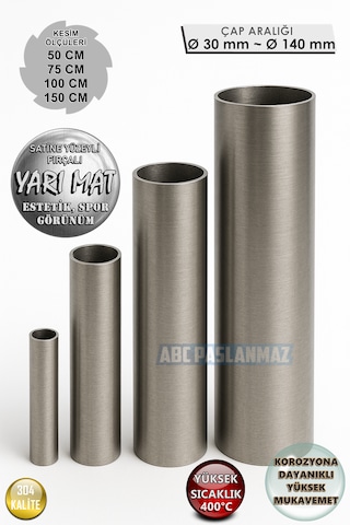 76mm Egzoz Ara Boru Boy:50cm Eksoz Çıkış Borusu Et Kalınlığı 2mm