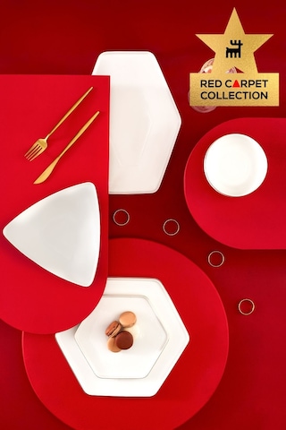 Karaca  Red Carpet Collection Stream Bone Geo 59 Parça 12 Kişilik Yemek Takımı Gold