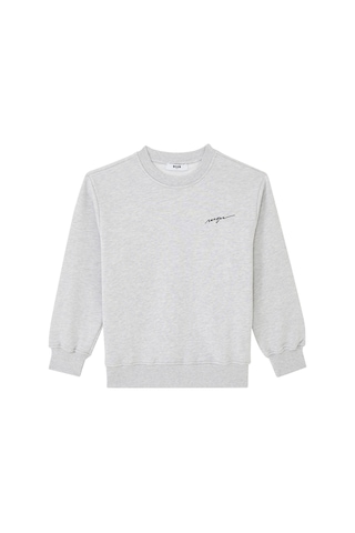 Msgm Çocuklar Için Logo Nakışlı Sweatshirt Gri