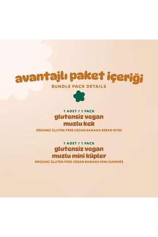 Organik Glutensiz Vegan Muzlu Atıştırmalık Paketi - 2 Adet 2 Çeşit 60 G
